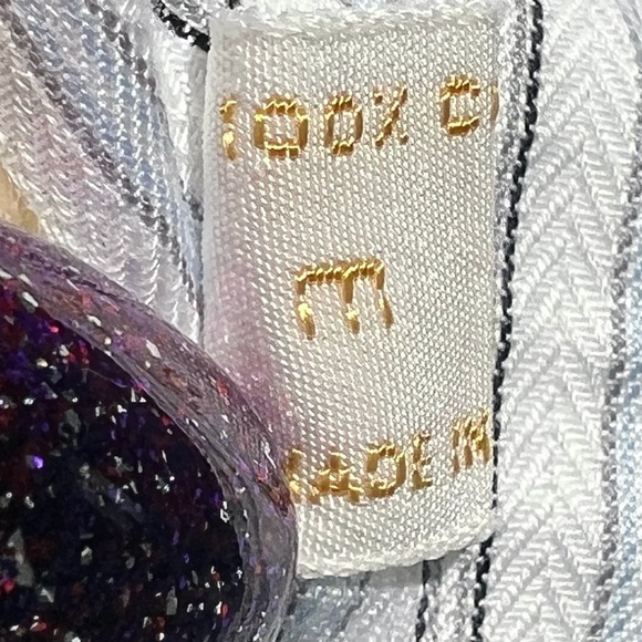 BRIONI WHITE WITH BLUE, BLACK & GRAY STRIPES DRESS SHIRT - Picture 8 of 11